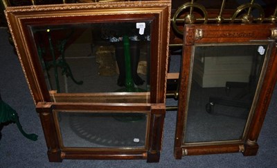 Lot 1474 - * Victorian overmantel mirror, 82cm wide, together with a modern gilt frame mirror, 91cm wide,...