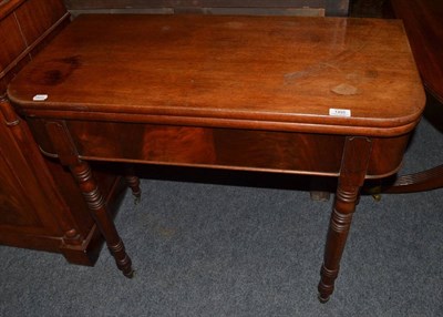 Lot 1495 - Victorian mahogany fold-over tea table