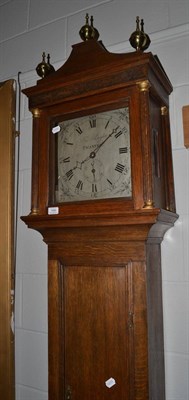 Lot 1499 - An oak 30-hour longcase clock with silvered dial, labelled Knight, Thaxted