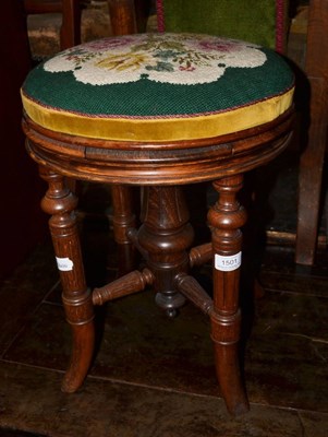 Lot 1501 - Victorian rosewood revolving piano stool