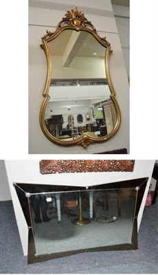 Lot 1518 - Reproduction gilt mirror and an Art Deco style mirror