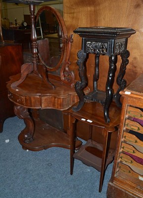 Lot 1522 - Victorian mahogany Duchess style dressing table, Edwardian occasional table, carved plant...