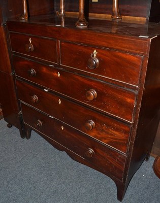 Lot 1523 - Regency mahogany and pine lined straight fronted chest of drawers