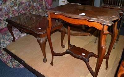 Lot 1531 - Walnut coffee table and a two tier centre table