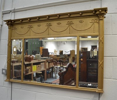 Lot 1538 - A Regency style wall surmounted triple plate over mantel mirror of recent date