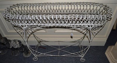 Lot 1574 - A Victorian white painted wirework jardiniere stand