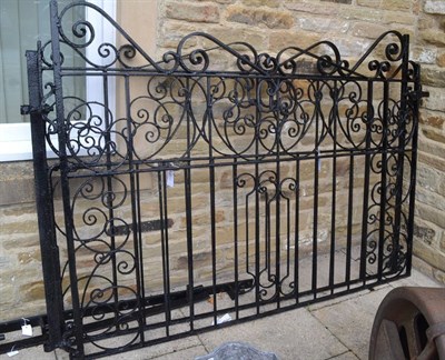 Lot 1583 - A pair of metal gates, each measures 203cm