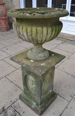 Lot 1595 - A 19th century sandstone urn and stand