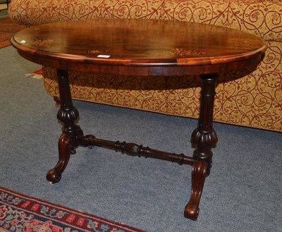 Lot 1606 - A Victorian rosewood and floral marquetry oval table