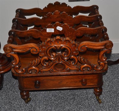 Lot 1657 - Victorian rosewood Canterbury