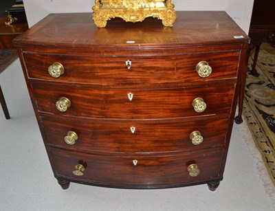 Lot 1669 - George IV mahogany bow fronted chest of drawers