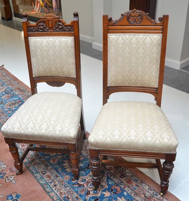 Lot 1673 - A composite set of ten dining chairs comprising a set of six and a set of four similar oak...