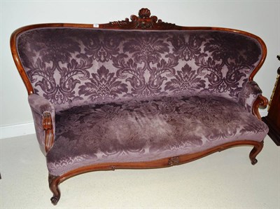 Lot 1684 - Victorian walnut framed settee