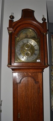 Lot 1686 - An eight day oak longcase clock, signed Thomas Husband, Hull, circa 1770, pagoda pediment,...