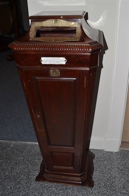 Lot 1693 - A mahogany pedestal country house post box