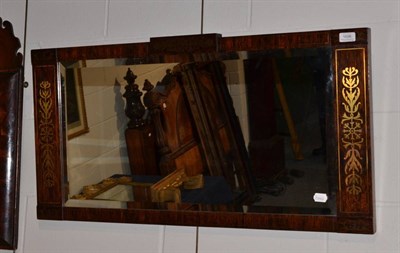 Lot 1696 - A Regency rosewood brass inlaid mirror