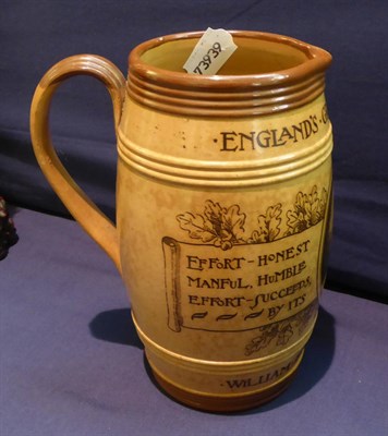 Lot 184 - A Royal Doulton stoneware jug for the 1893 Defeat of Home Rule for Ireland Bill, height 19cm