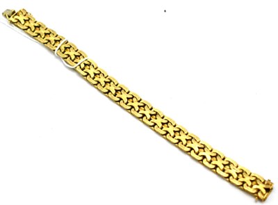 Lot 201 - A 9ct gold textured link bracelet, length 19.2cm