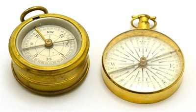 Lot 203 - An early 19th century compass signed Watkins & Hill, and a combined pocket barometer/compass