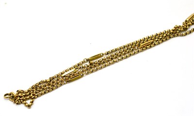 Lot 216 - # A long chain, of belcher links with double bar links at intervals, length 153.5cm