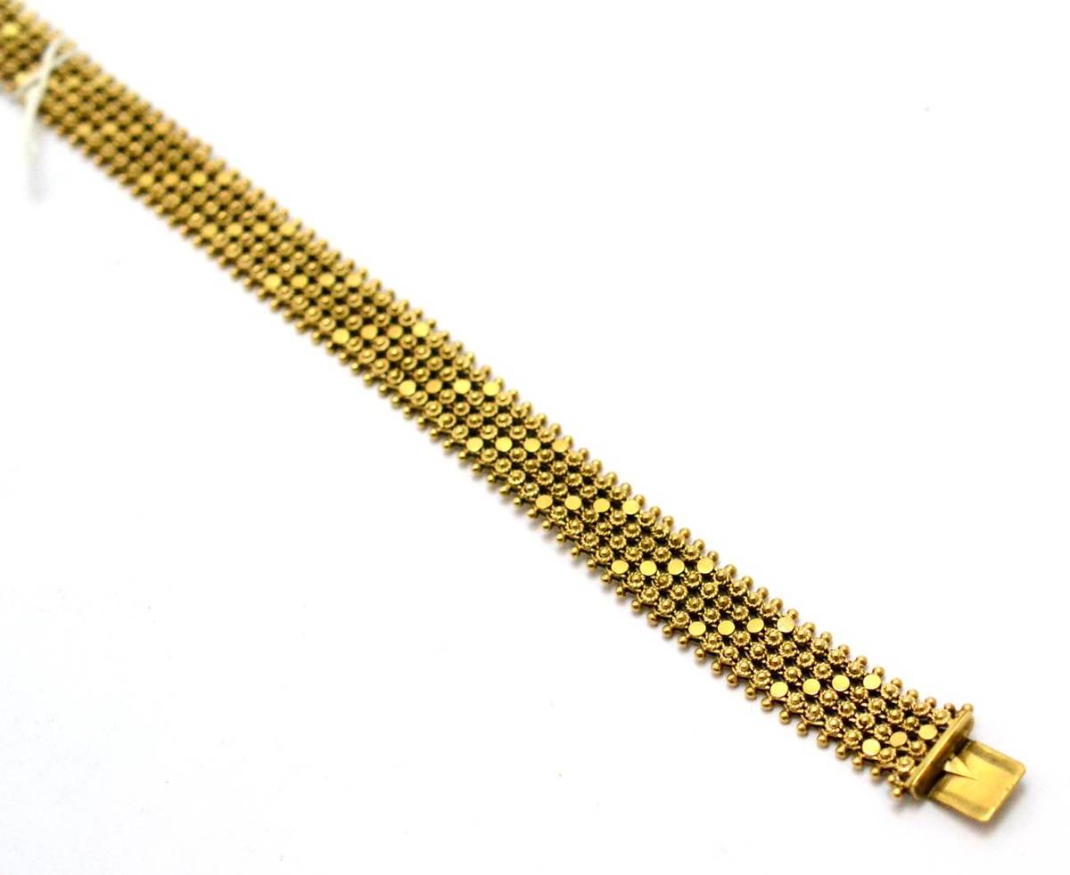 Lot 227 - A 9ct gold bead bracelet, length 19.5cm