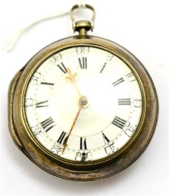 Lot 252 - A silver pair cased verge pocket watch, signed Jas Samson, London, 1761, gilt fusee movement signed