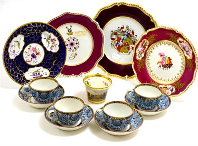 Lot 286 - Four Chamberlain Worcester Royal Lilly pattern teacups and saucers; a Chamberlain Worcester...