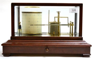 Lot 326 - A brass and mahogany cased barograph, labelled B. Cooke & Son Ltd, hull