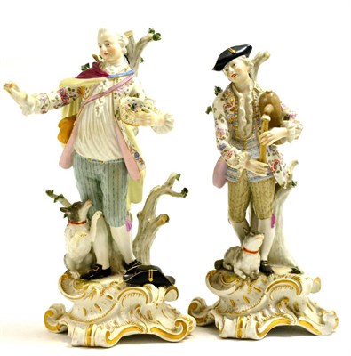 Lot 329 - A pair of Meissen porcelain figures, height 27cm