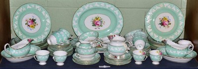 Lot 442 - Royal Crown Derby china 'Kendal' pattern part dinner and tea service, painted with flowers by F...