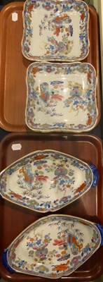 Lot 474 - Six Masons dishes comprising three oval and three square examples