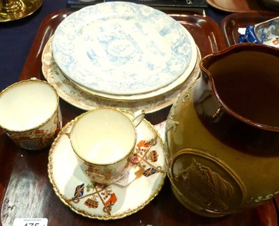 Lot 475 - A Doulton Lambeth Queen Victoria stoneware jug, two Queen Victoria plates, a commemorative...