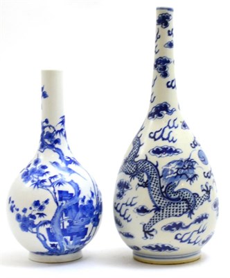 Lot 478 - A Chinese porcelain bottle vase, Guangxu reign mark, painted in underglaze blue with birds...