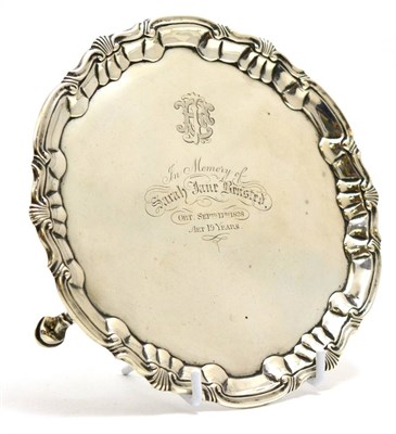 Lot 484 - A George III silver waiter, later engraved