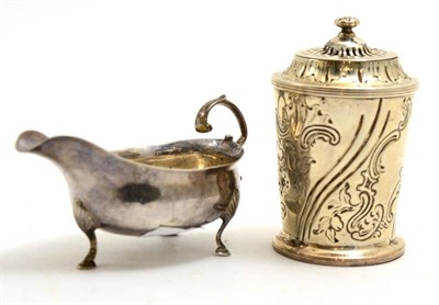 Lot 488 - A George III silver pounce pot, Rebecca Emes & Edward Barnard I, London 1811, with pull off pierced