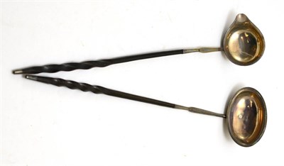 Lot 497 - Two silver toddies (toddy ladles and spoons)