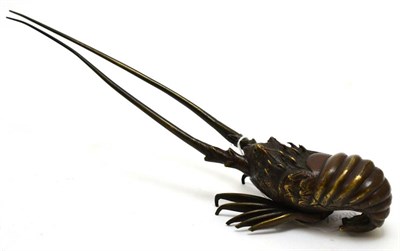 Lot 499 - A Japanese bronze model of a crayfish, 27cm long