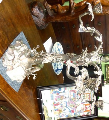 Lot 516 - A silver plated presentation four branch candelabra, possibly Elkington, engraved 30th October...