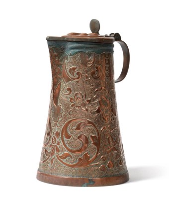 Lot 523 - A large Arts & Crafts copper jug, height 48cm