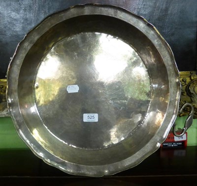 Lot 525 - A large white metal bowl, the underside engraved A F, diameter 42cm