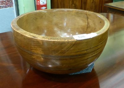 Lot 526 - 19th century sycamore dairy bowl, diameter 32cm