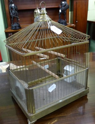 Lot 528 - A brass canary cage, labelled Geny Kage, height 38cm