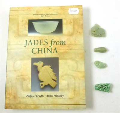 Lot 577 - Four jade carvings and a volume of Jades from China by Angus Forsyth