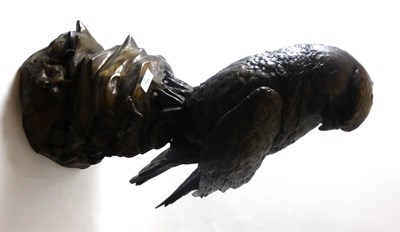 Lot 601 - Bronze sculpture of an eagle on rocky plinth, of Recent date