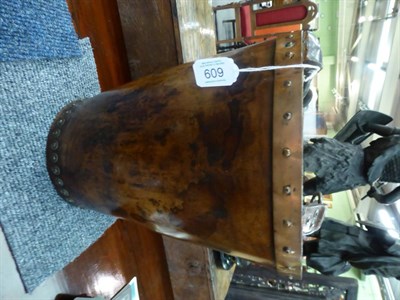Lot 609 - 19th century leather fire bucket