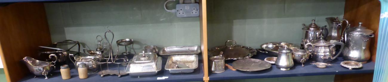 Lot 638 - A quantity of mixed silver plate including sauce boats, serving dishes etc