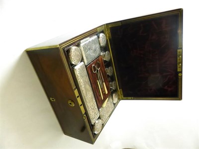 Lot 645 - A Victorian Rosewood vanity case with plated mounts