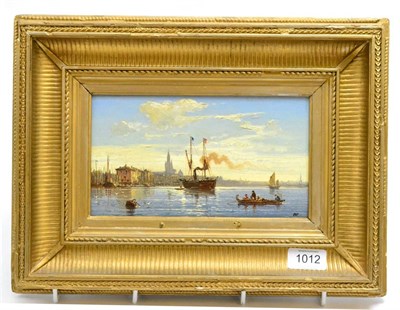 Lot 1012 - Attributed to Charles Euphrasie Kuwasseg (1838-1904), Shipping in a Continental harbour,...