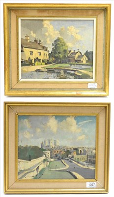 Lot 1027 - Stanley Orchart (1920-2005) ";Durham";, signed, oil on canvas board, together with a further...