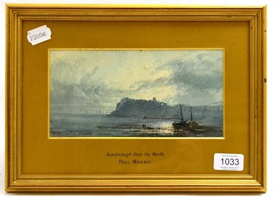Lot 1033 - Paul Marny (1829-1914) Scarborough from the North, signed, pen & ink, watercolour, heightened...